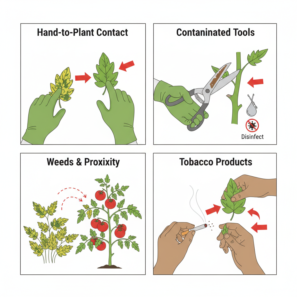 four methods of tomato mosaic virus transmission