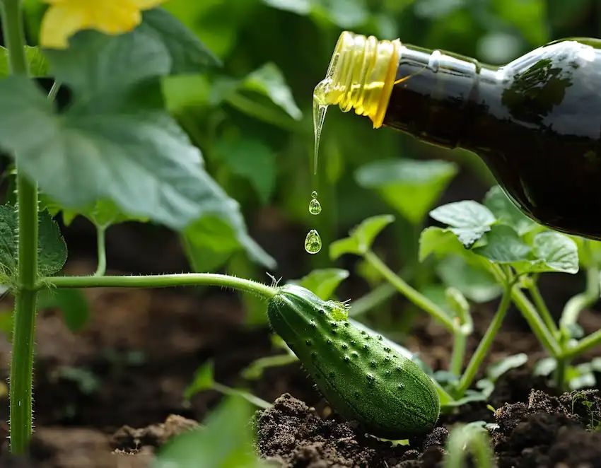 Liquid Fertilizer: Quick Action for Fruiting Stagesin cucumbers