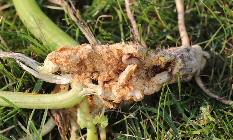 Zucchini Affected by Waterlogging and Root Rot Waterlogging and Root Rot in zucchini