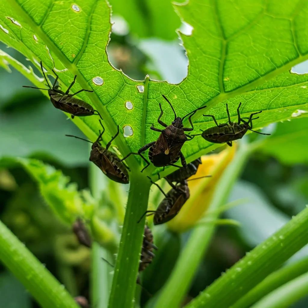 Squash Bugs Infesting Zucchini Plants Squash Bugs in zucchini